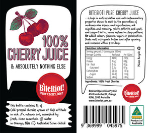 BiteRiot! Cherry Juice 1L - 6 Pack